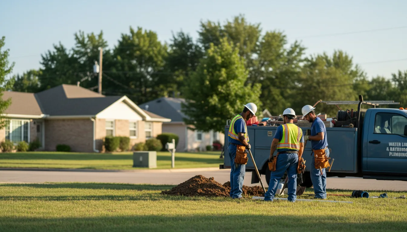 Residential water line and bathroom plumbing service in Hessmer, LA
